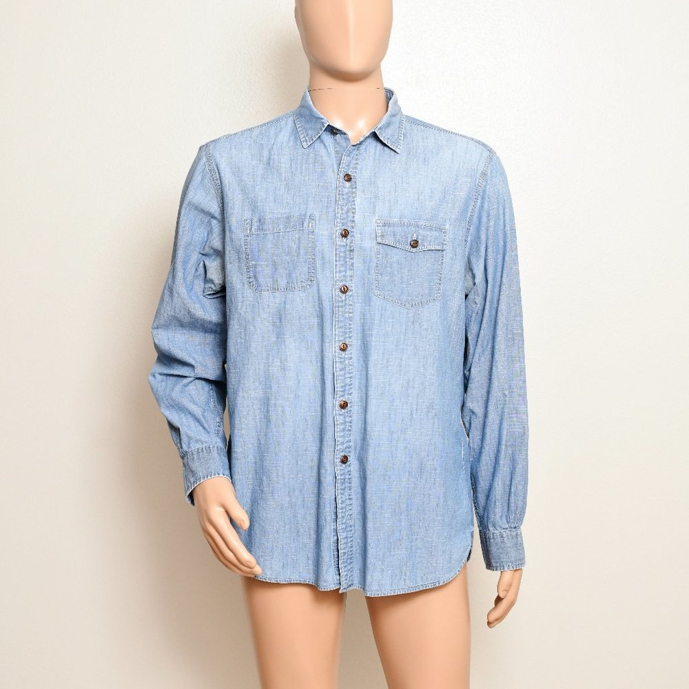 Brooks Bros Denim Long Sleeve Button Down Shirt,